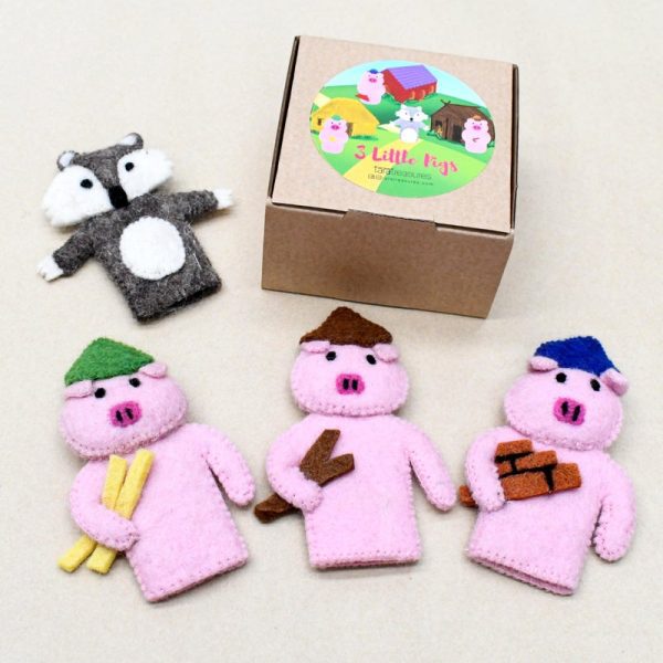 Finger Puppet Set The Three Little Pigs Below The Willow Tree